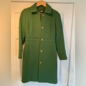 J. Crew green 3/4 length coat